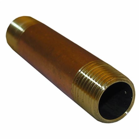 Pic 0.5 Male Pipe Thread x 4 Long Brass Nipple, 6PK 208270